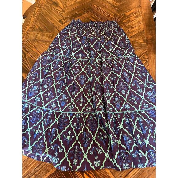 Lilbelle Peasant Cottage Core Tiered Maxi Skirt Women XL Floral Boho Western - Picture 4 of 7